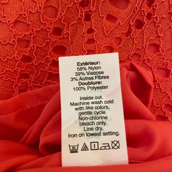 J Crew Coral Lace Lined Shift Dress with Scalloped Hem - Picture 7 of 9